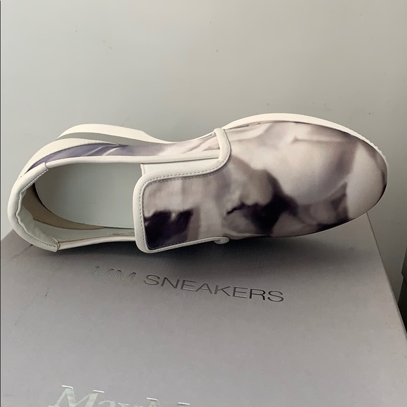 NEW MAX MARA MM 30 Neutro Gray Floral Sneakers - Picture 4 of 14